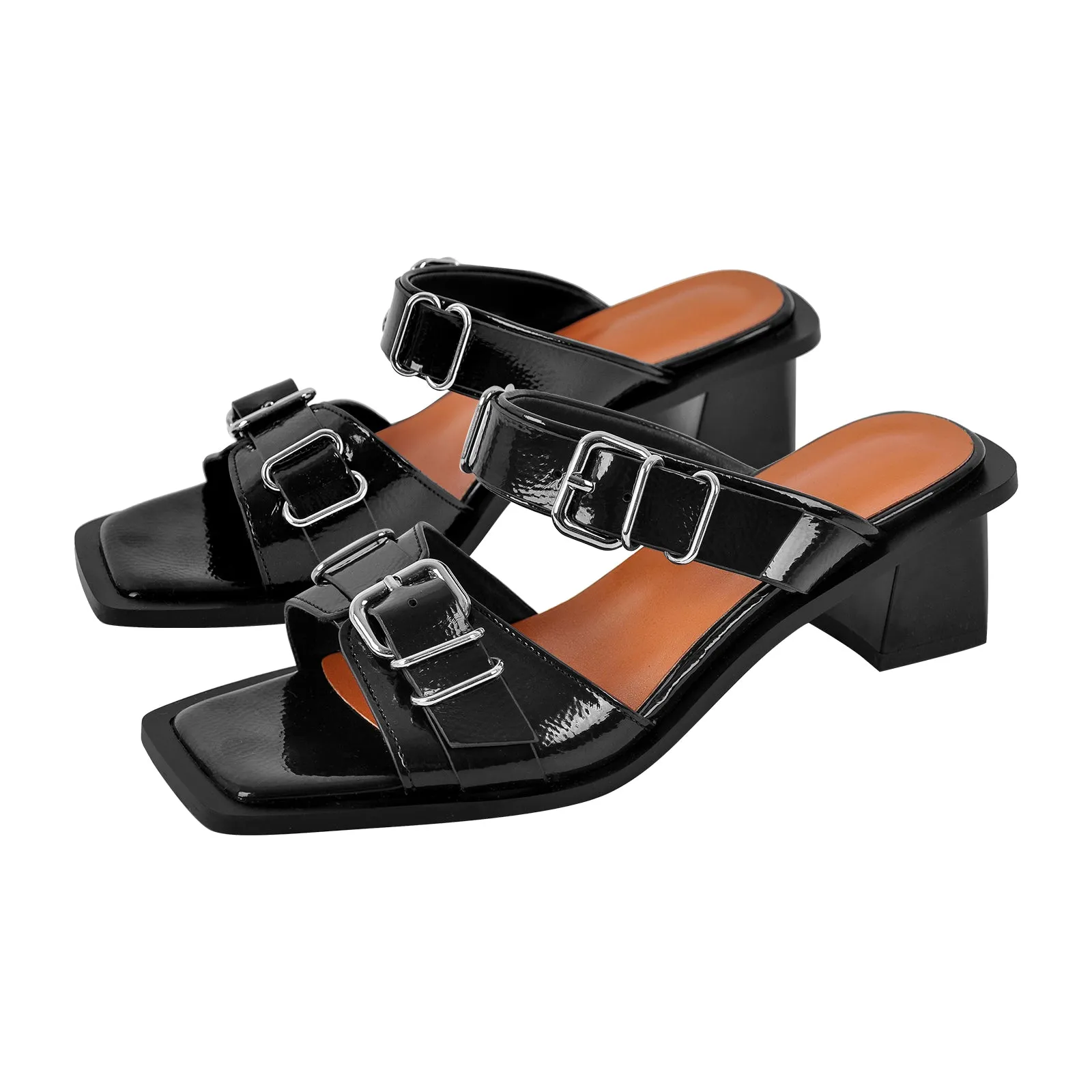 Belt Buckle Square Toe Chunky Heel Sandals sold by Onlymaker product image thumbnail 3