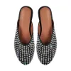 Round Toe Rhinestone Mule Flats sold by Onlymaker