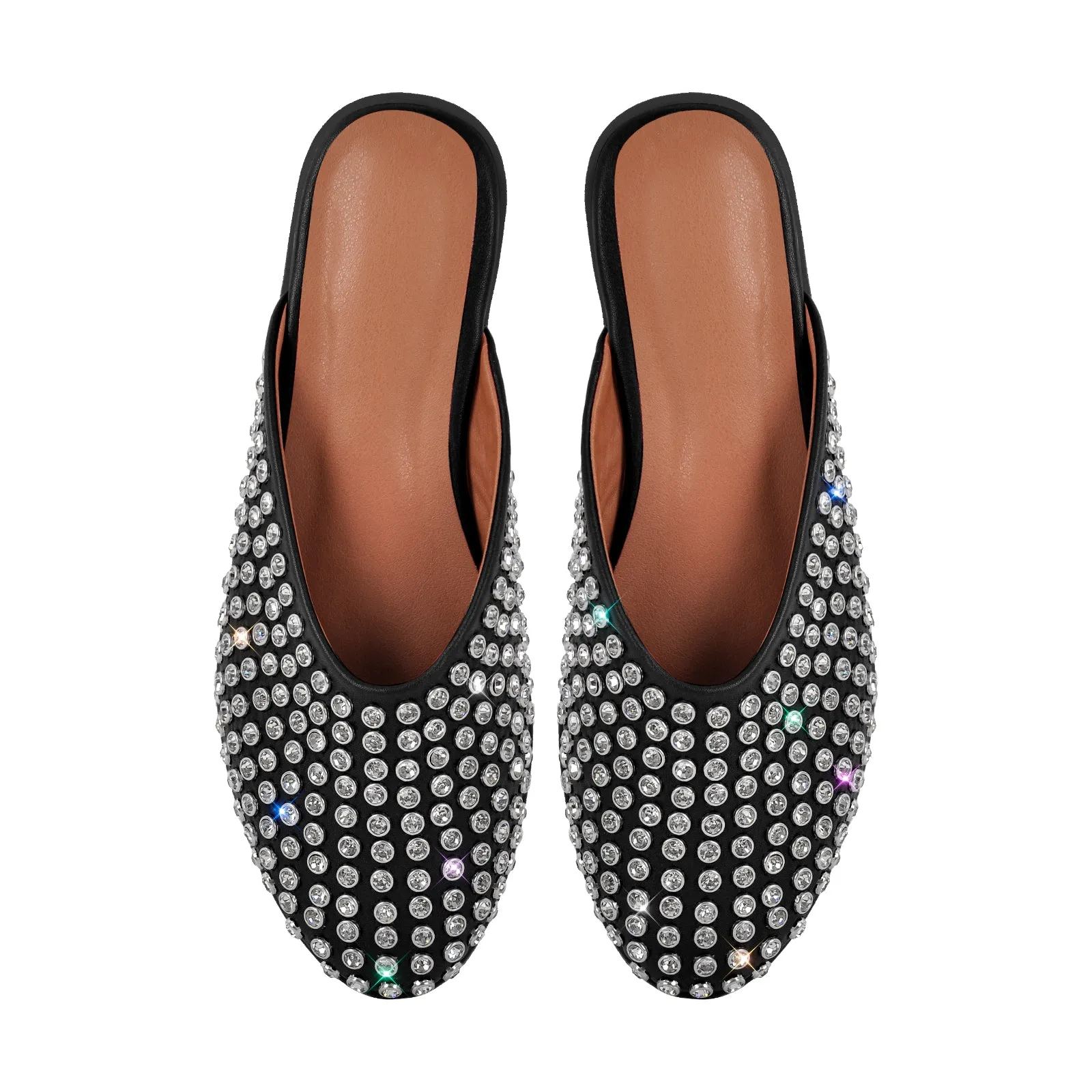 Round Toe Rhinestone Mule Flats sold by Onlymaker product image thumbnail 3