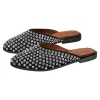 Round Toe Rhinestone Mule Flats sold by Onlymaker