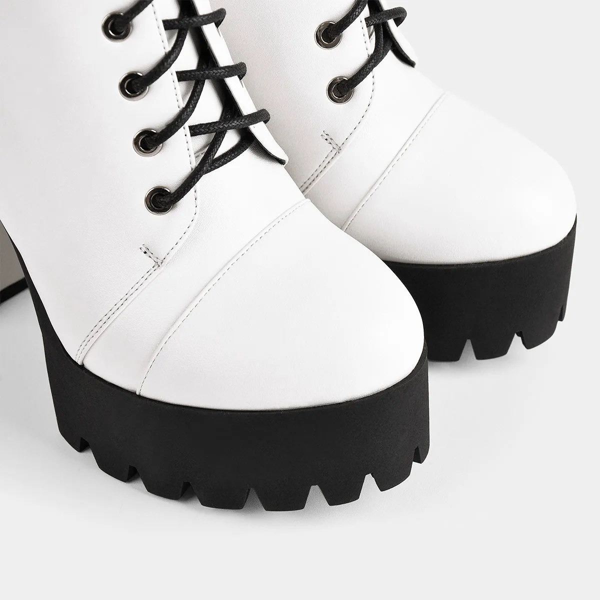 White Platform Chunky Heels Ankle Boots sold by Onlymaker product image thumbnail 5