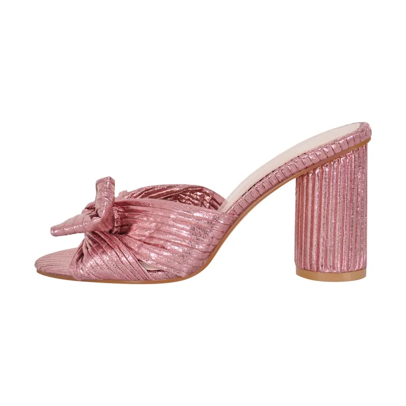 Round Toe Chunky Heel Bow Sandals Mules sold by Onlymaker