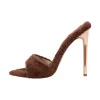 Sherpa Pointed Toe High Heel Sandals sold by Onlymaker