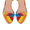 Rainbow Buckle Strap Chunky Heel Sandals sold by Onlymaker