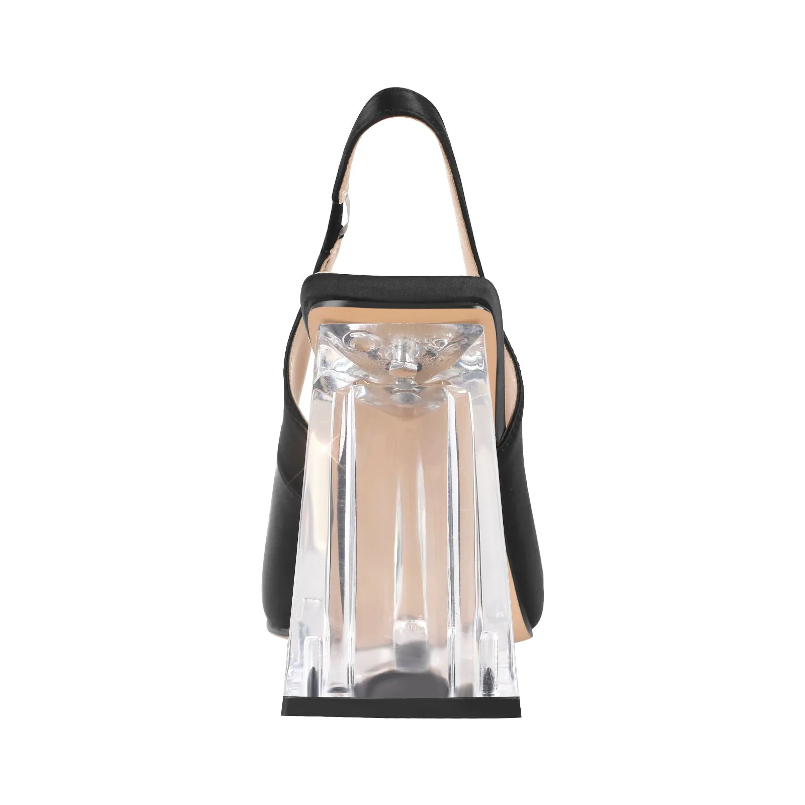 Pointed Toe Rhinestone Clear Chunky Heel Slingback Pumps sold by Onlymaker product image thumbnail 4