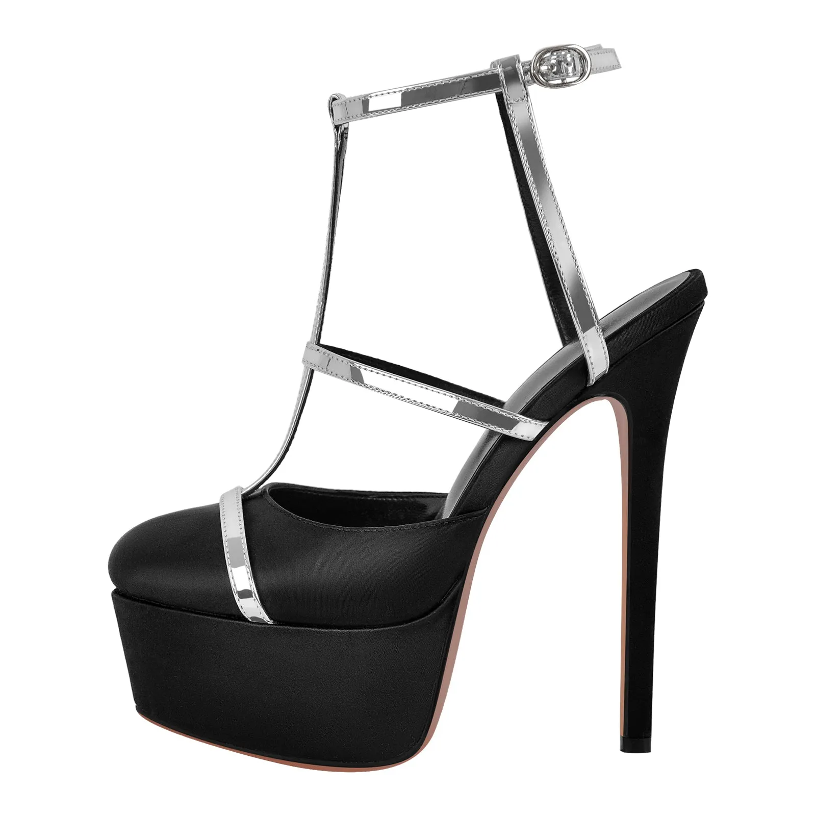 Round Toe T-Strap Platform Stiletto Pumps sold by Onlymaker