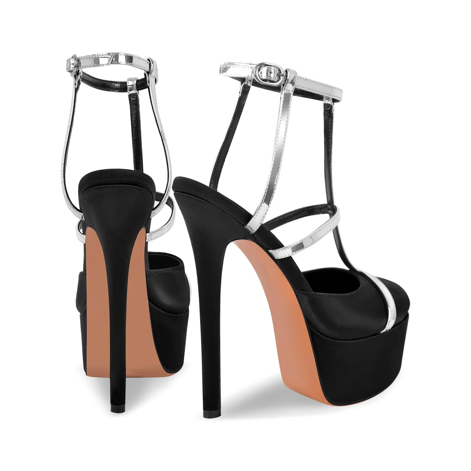 Round Toe T-Strap Platform Stiletto Pumps sold by Onlymaker product image thumbnail 3