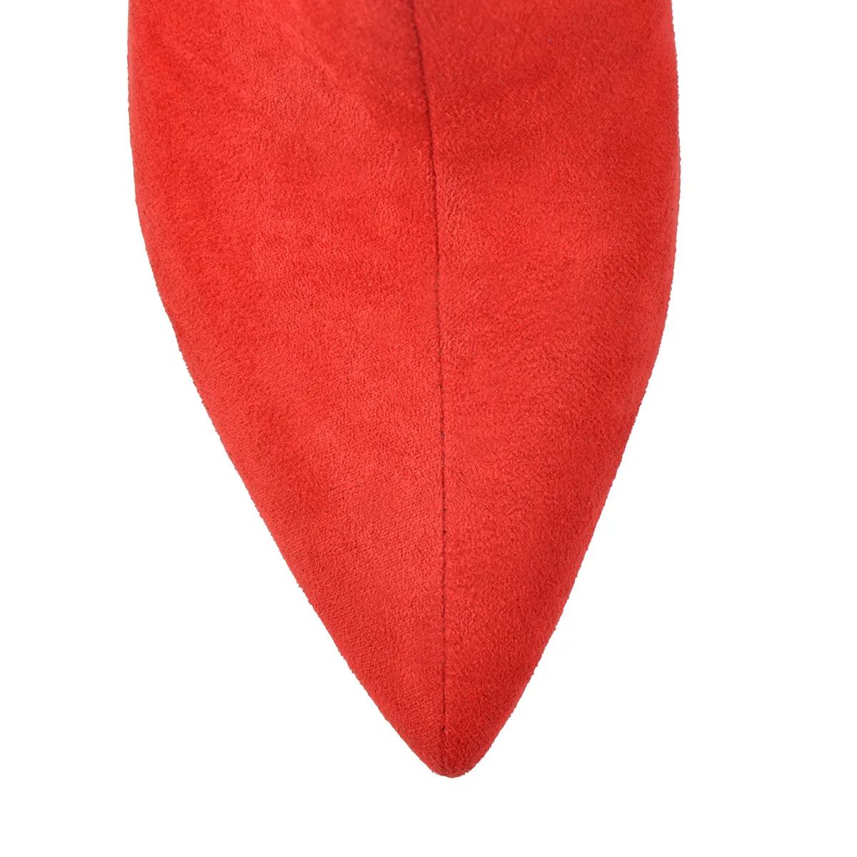 Red Suede Zip Chunky Frosted High Heels Boots sold by Onlymaker product image thumbnail 5