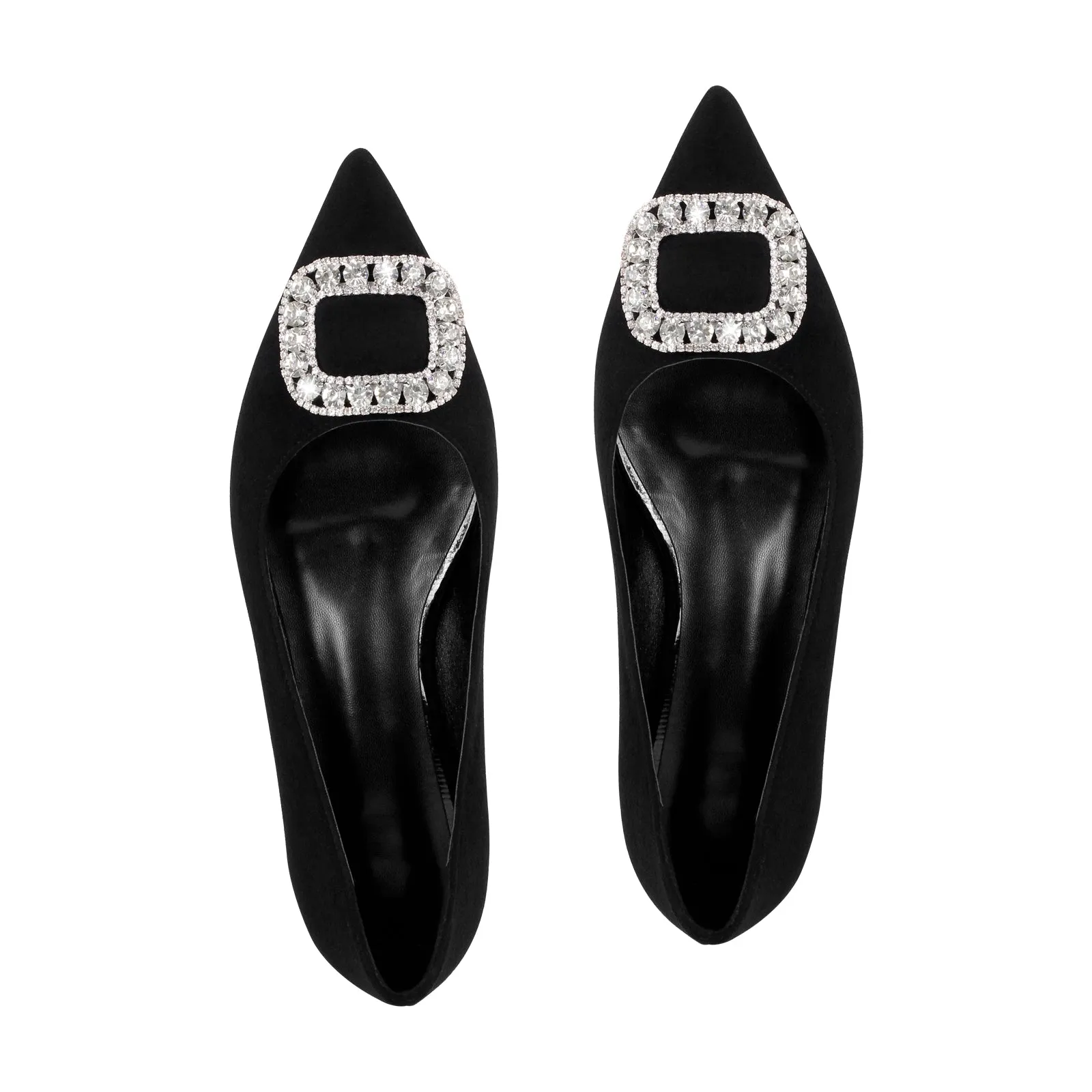 Pointed Toe Rhinestone Suede Round Heel Flats sold by Onlymaker product image thumbnail 4