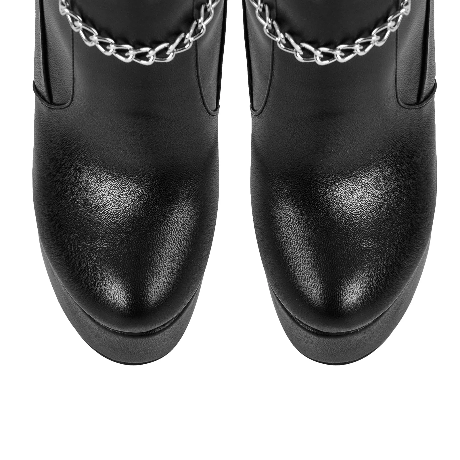 Metal Chain Round Toe Stiletto Over The Knee Boots sold by Onlymaker product image thumbnail 5