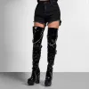 Buckle Strap Rivet Platform Ovee the Knee Boots sold by Onlymaker