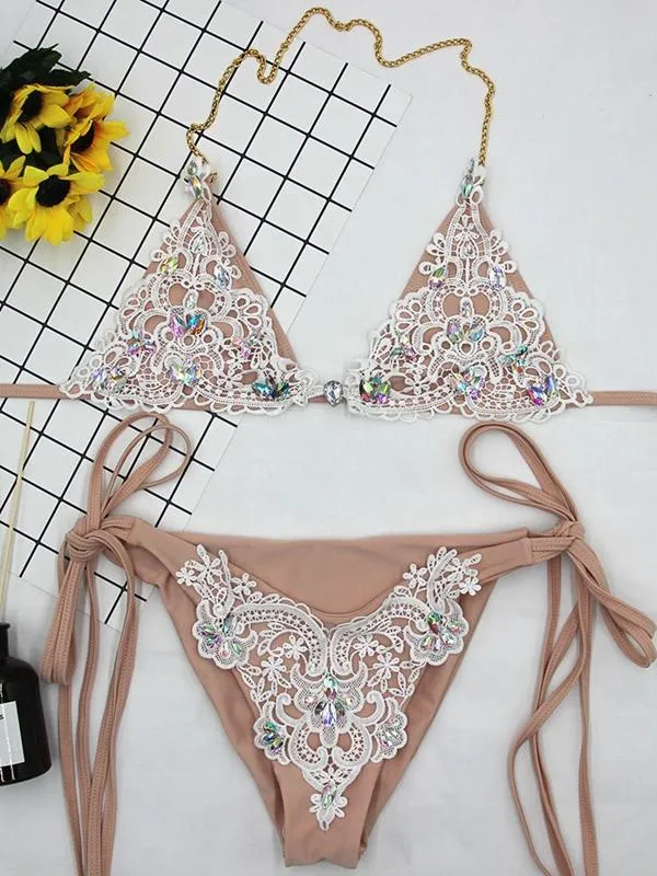 Lace Sequin Bikini sold by Onlymaker
