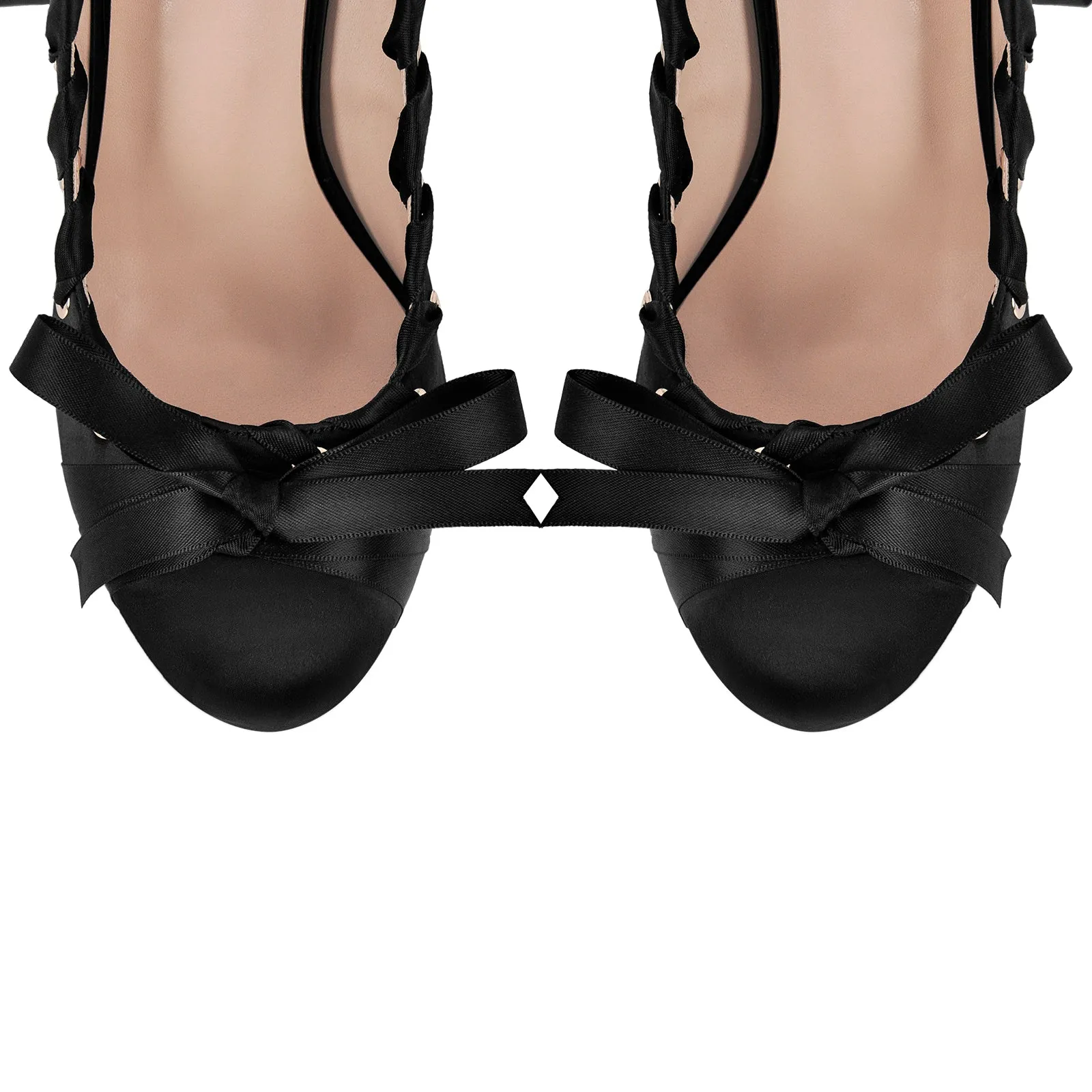 Bow Lolita Platform Lace-up Chunky Heel Pumps sold by Onlymaker product image thumbnail 5