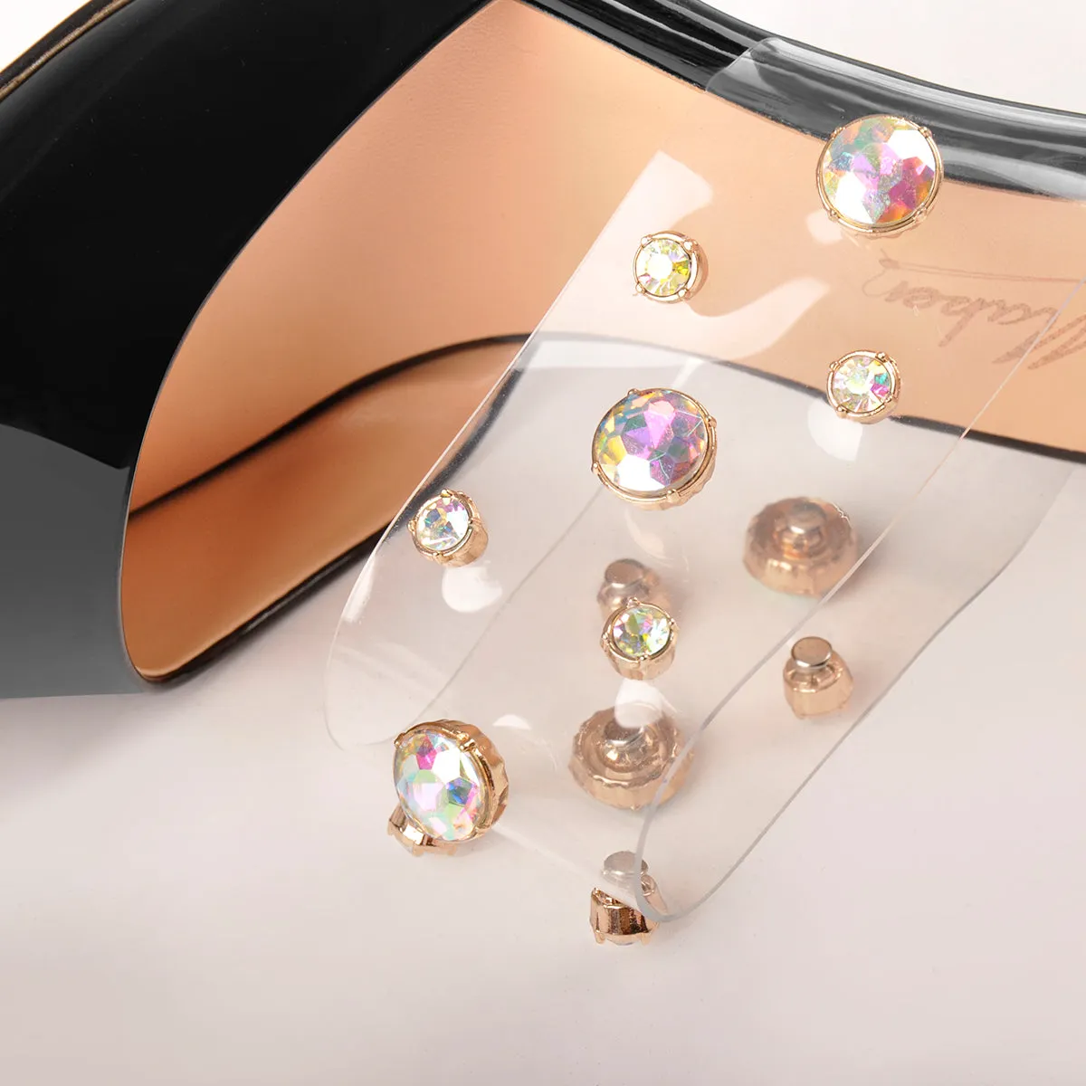 Slip-On Black Patent Leather Rhinestone Straps Pumps Mules sold by Onlymaker product image thumbnail 3