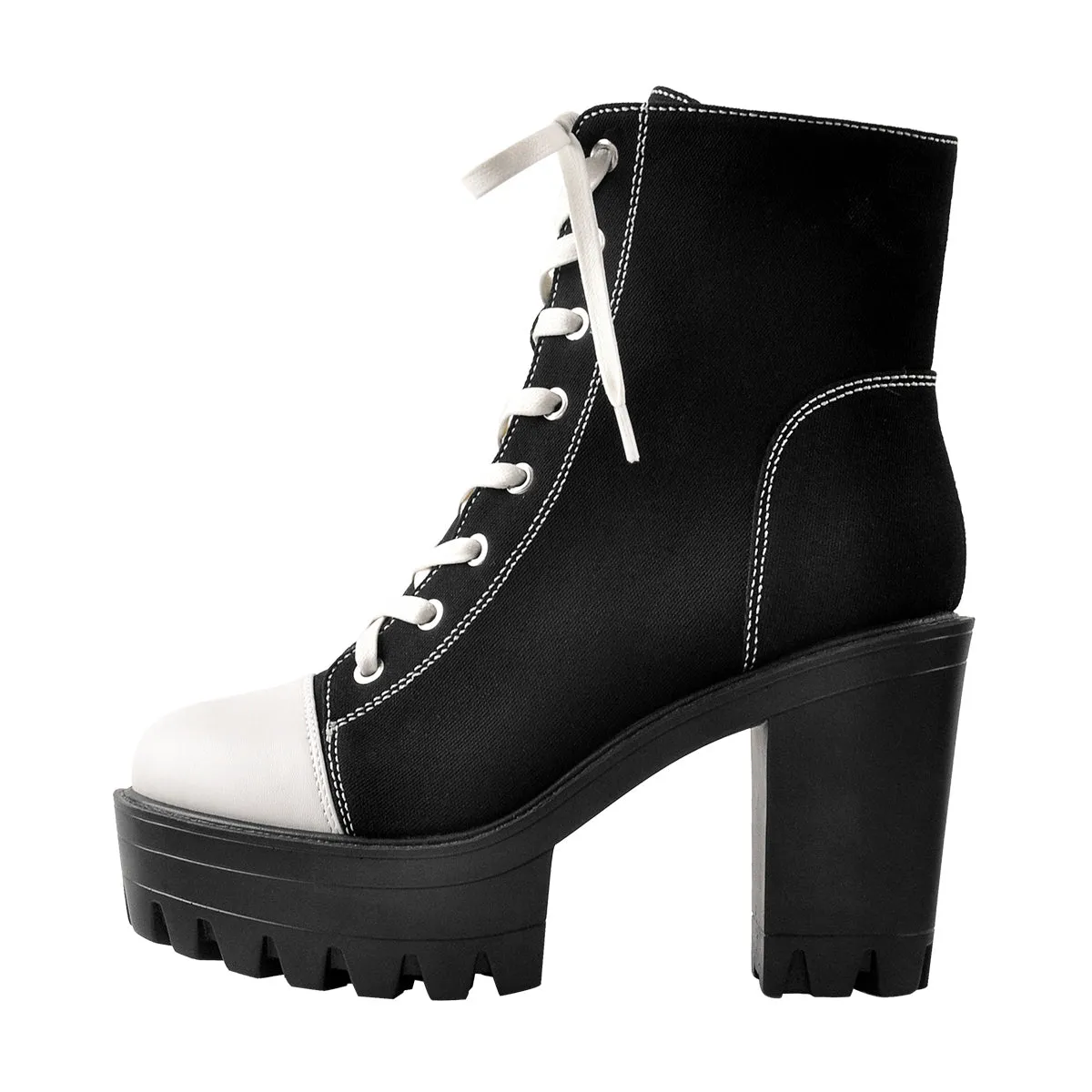 Platform Lace Up Canvas Boots sold by Onlymaker
