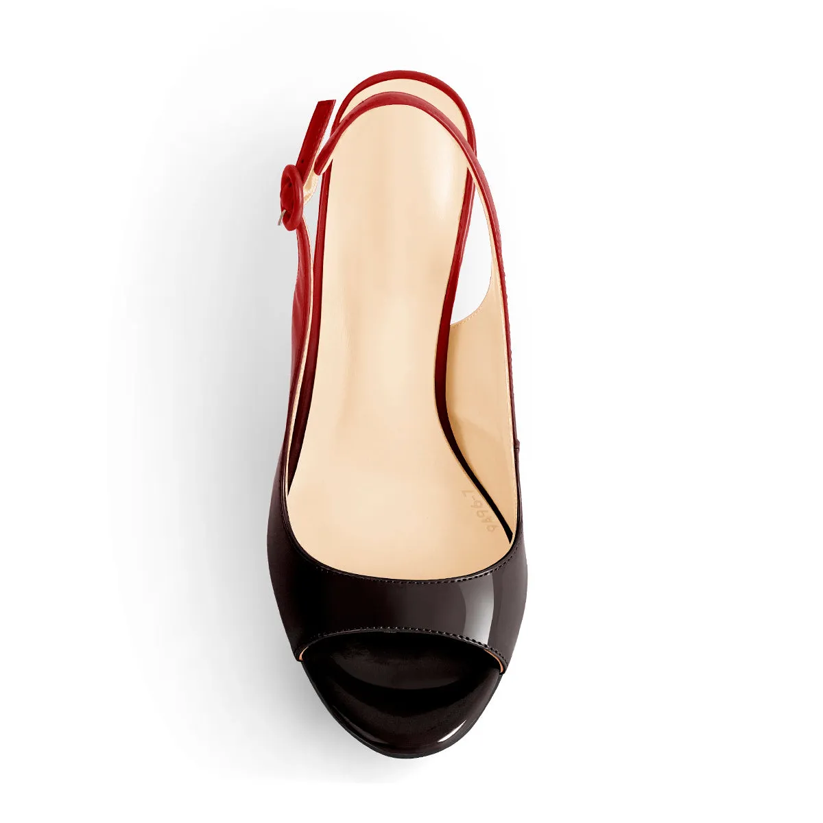 Black Red Gradient Open Toe High Heels Slingback Sandals sold by Onlymaker product image thumbnail 3