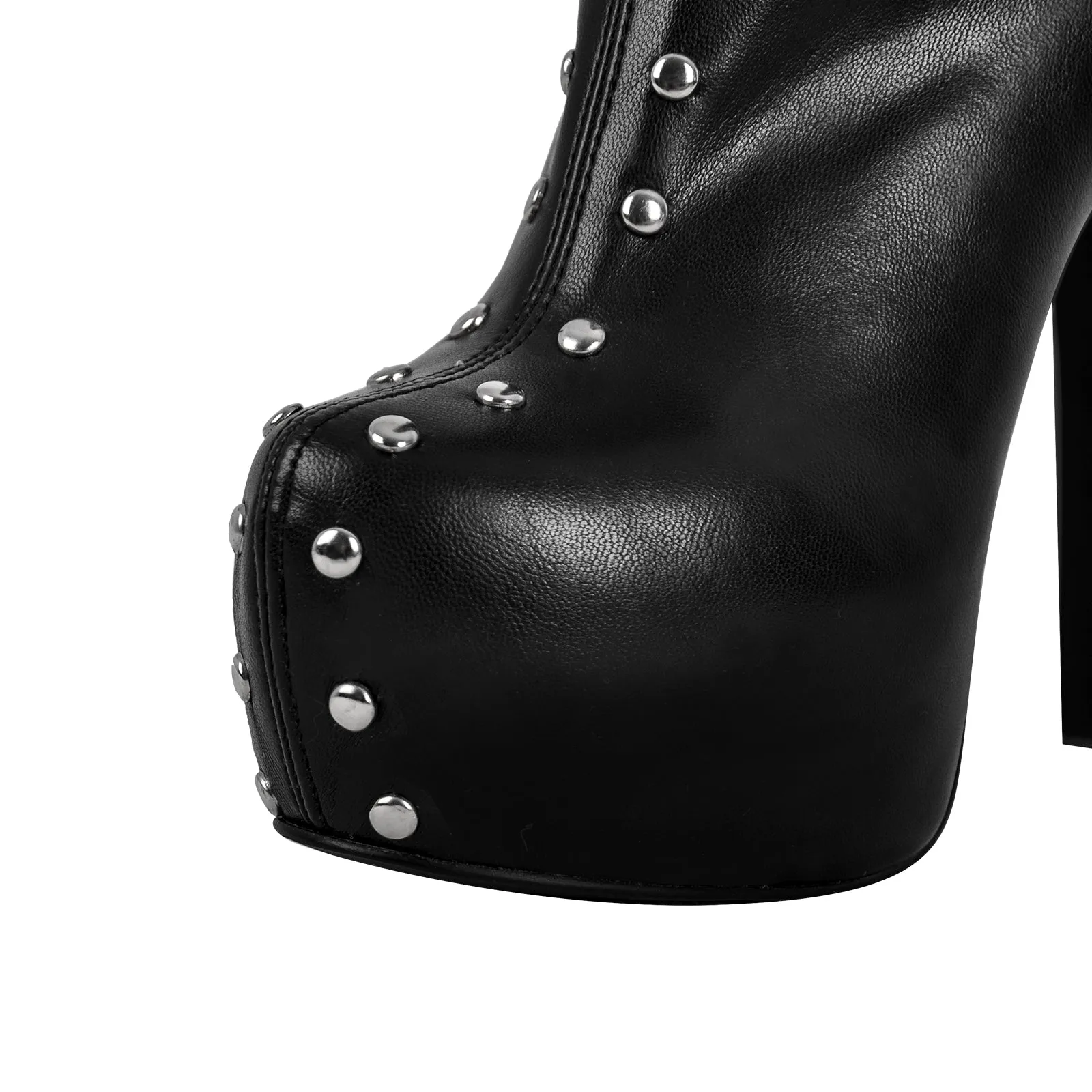 Black Platform Rivets Over The Knee Boots sold by Onlymaker product image thumbnail 5