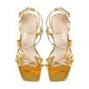 Ankle Strap Butterfly Decor Mid Chunky Heels Sandals sold by Onlymaker