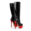Black Round Toe Stiletto Platform Zipper Boots sold by Onlymaker