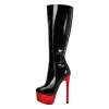 Black Round Toe Stiletto Platform Zipper Boots sold by Onlymaker