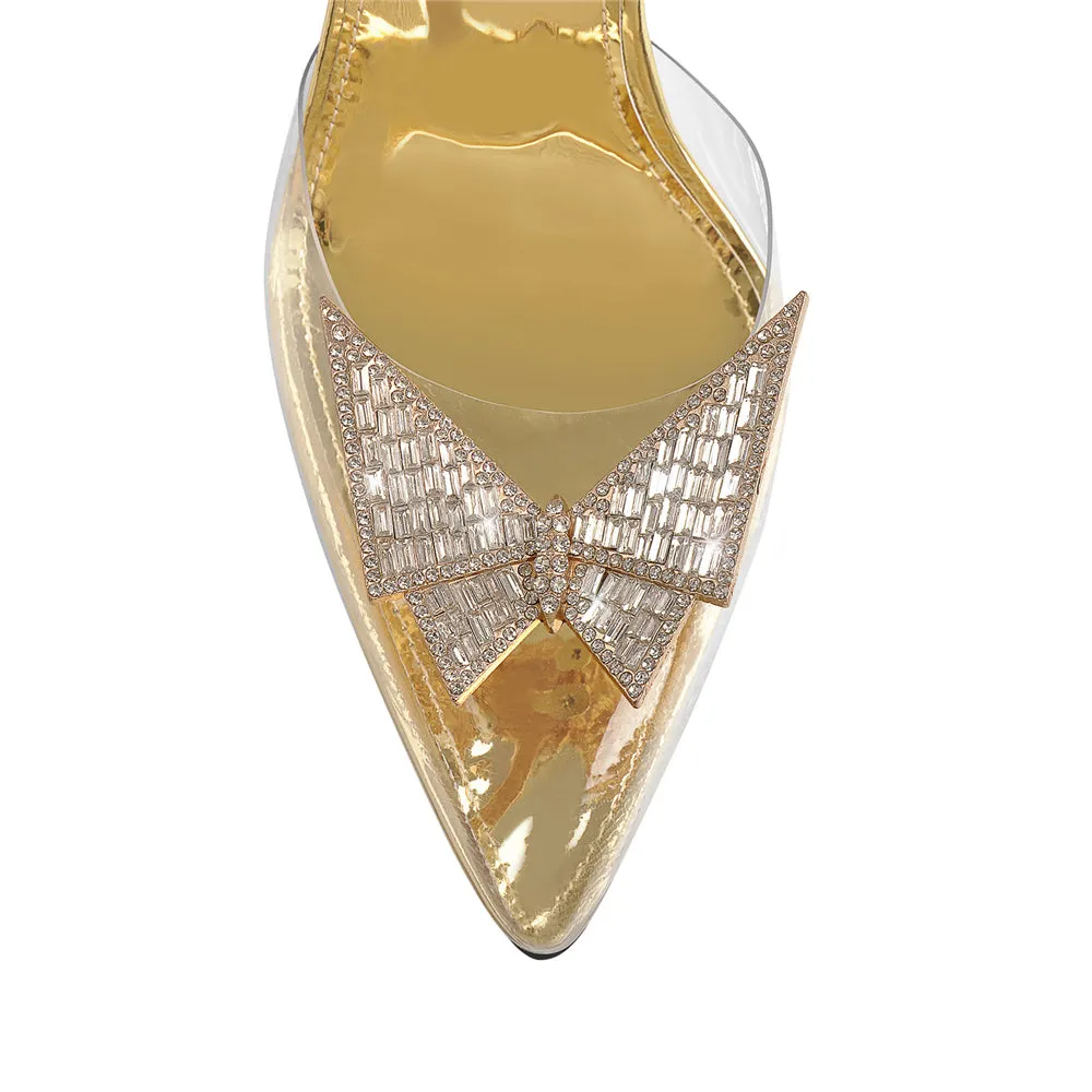 Pointed Toe Butterfly Clear High Heel Slingback Pumps sold by Onlymaker product image thumbnail 3