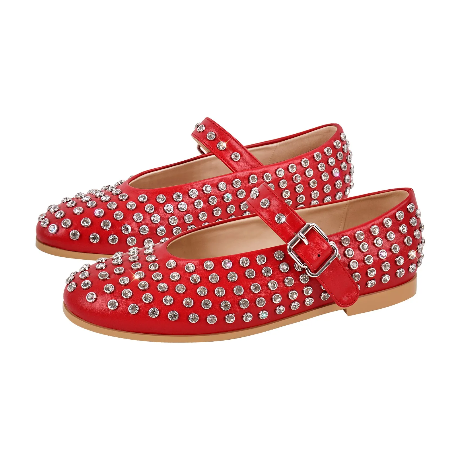 Silver Diamante Crystals Buckle Straps Flats sold by Onlymaker product image thumbnail 5