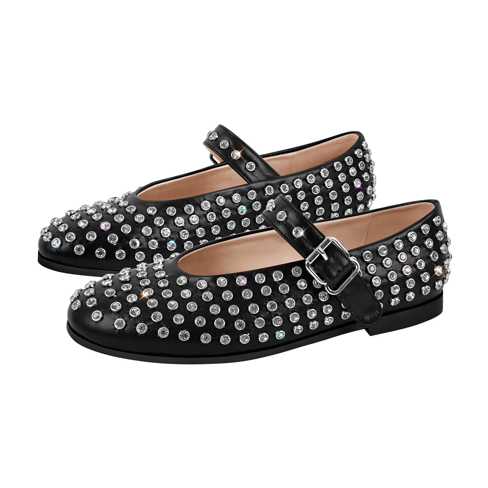 Silver Diamante Crystals Buckle Straps Flats sold by Onlymaker product image thumbnail 2