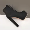 Black Suede Platform Round Toe Chunky Heel Ankle Boots sold by Onlymaker