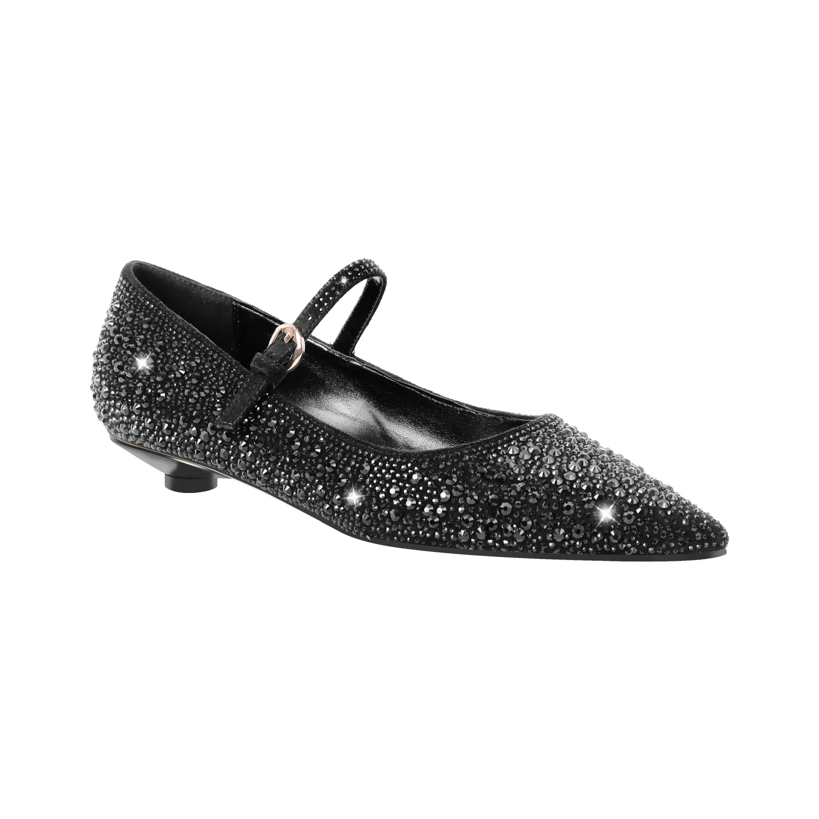 Rhinestone Pointed Toe Round Heel Flats sold by Onlymaker product image thumbnail 3