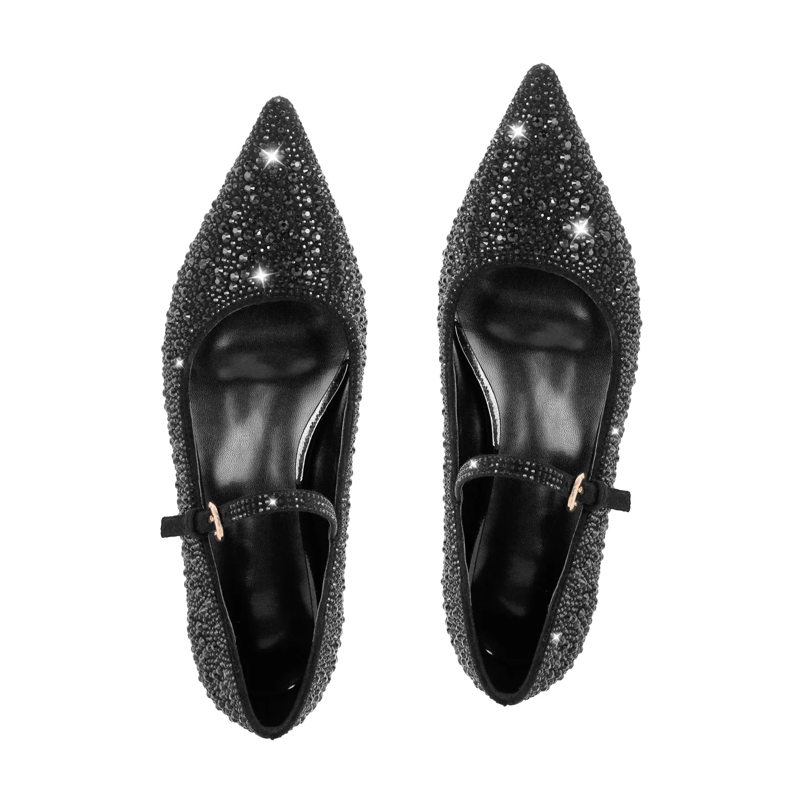 Rhinestone Pointed Toe Round Heel Flats sold by Onlymaker product image thumbnail 5