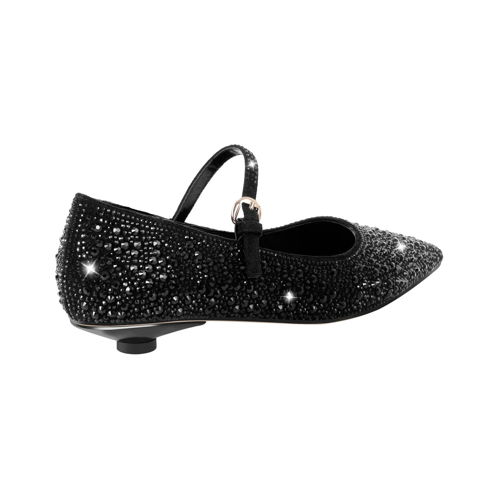 Rhinestone Pointed Toe Round Heel Flats sold by Onlymaker product image thumbnail 4