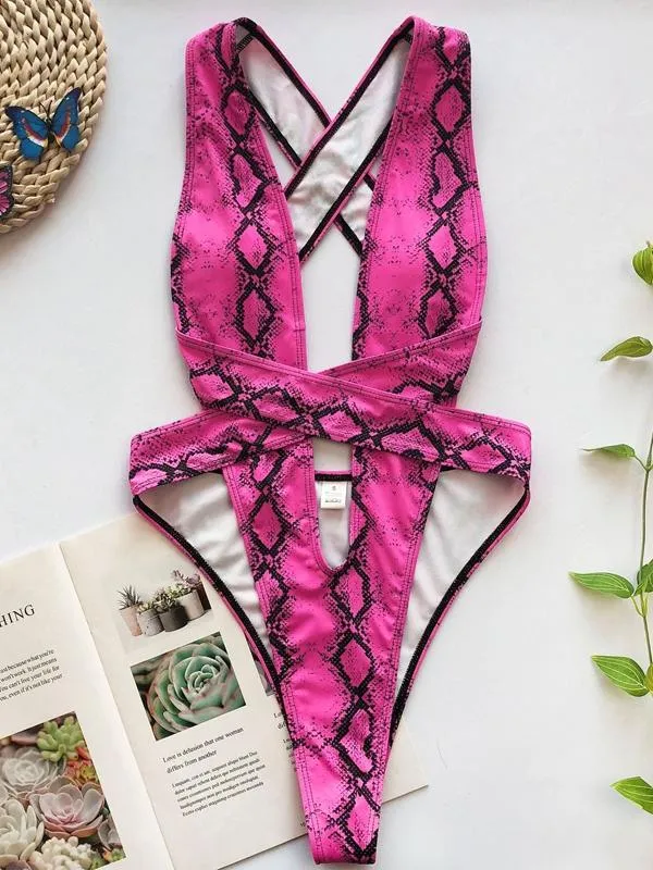 Print Bandage Pink Green Bikini sold by Onlymaker product image thumbnail 2