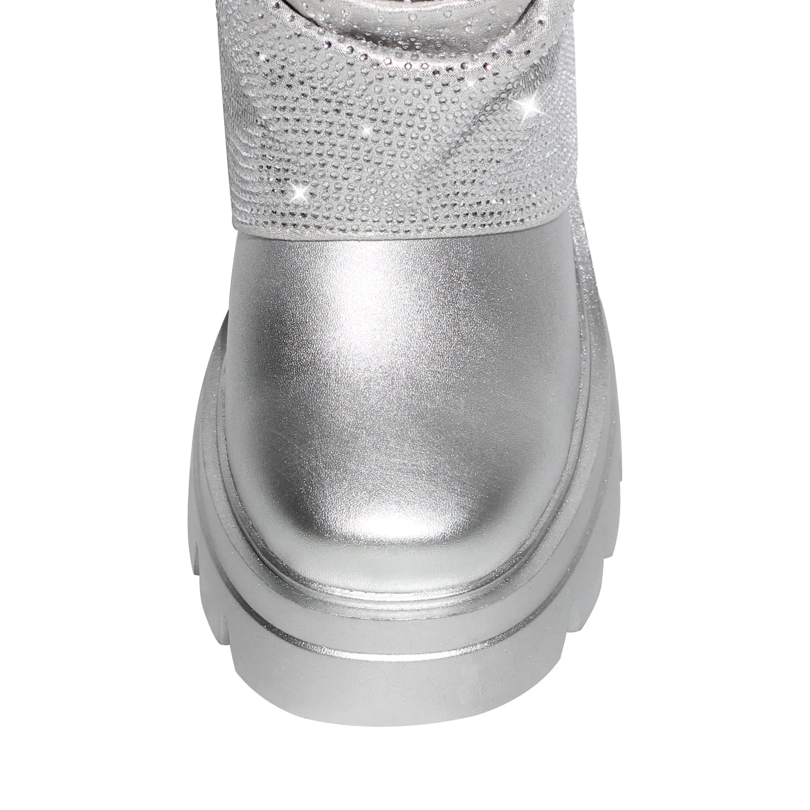 Round Toe Chunky Heel Rhinestone Fold Over Boots sold by Onlymaker product image thumbnail 5