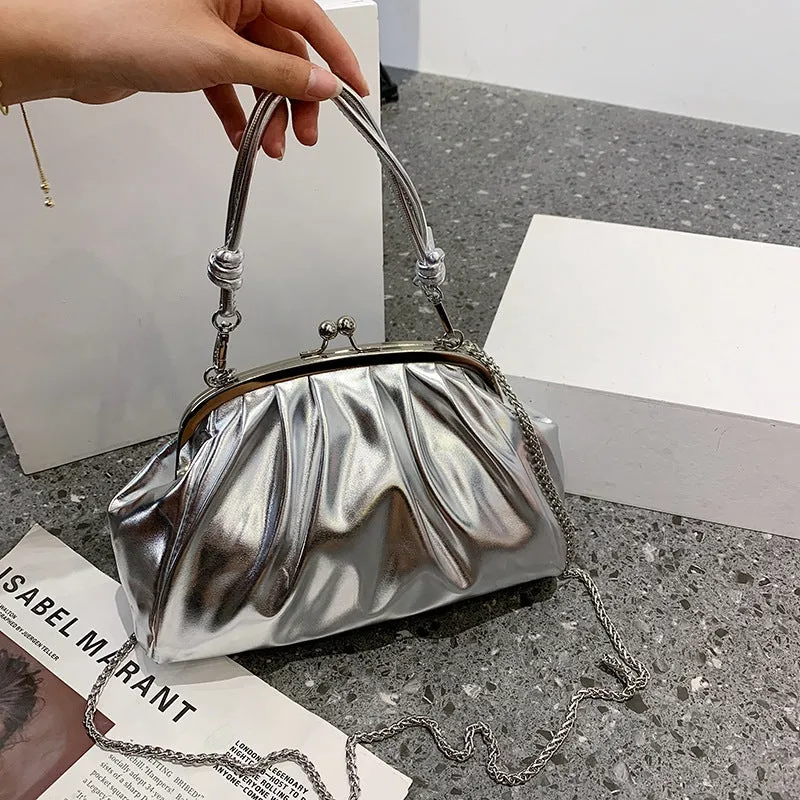 Silver Metallic Colore Crossbody Handbag sold by Onlymaker product image thumbnail 2