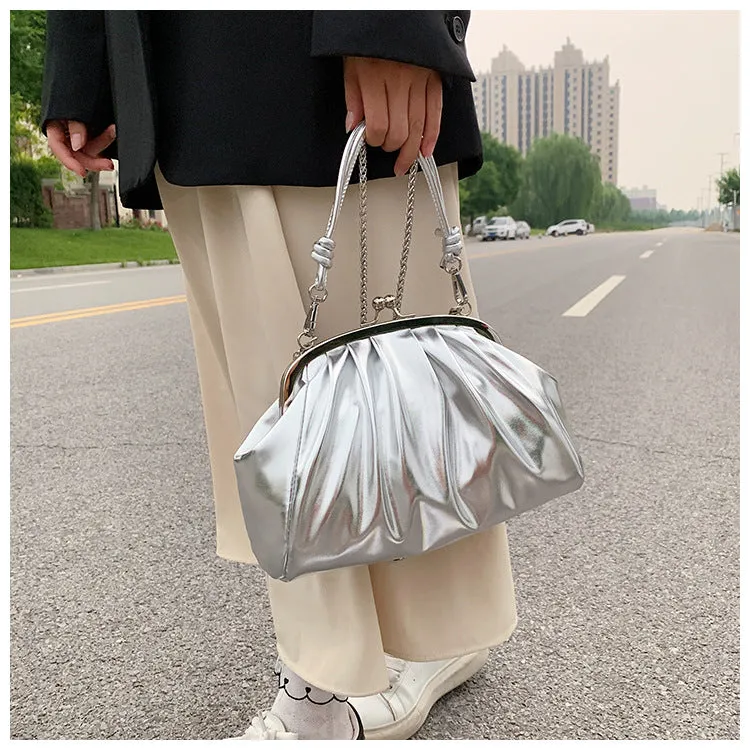 Silver Metallic Colore Crossbody Handbag sold by Onlymaker product image thumbnail 3