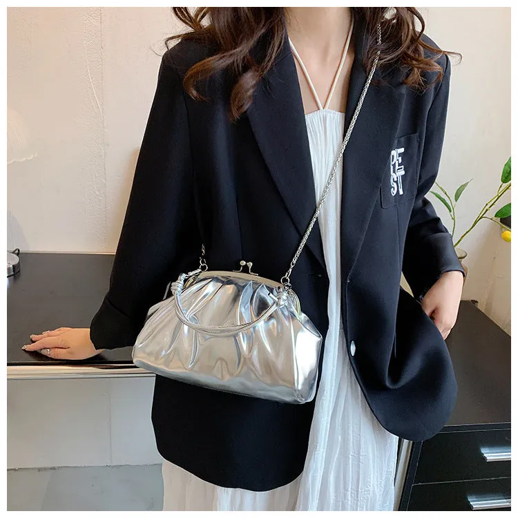 Silver Metallic Colore Crossbody Handbag sold by Onlymaker product image thumbnail 4