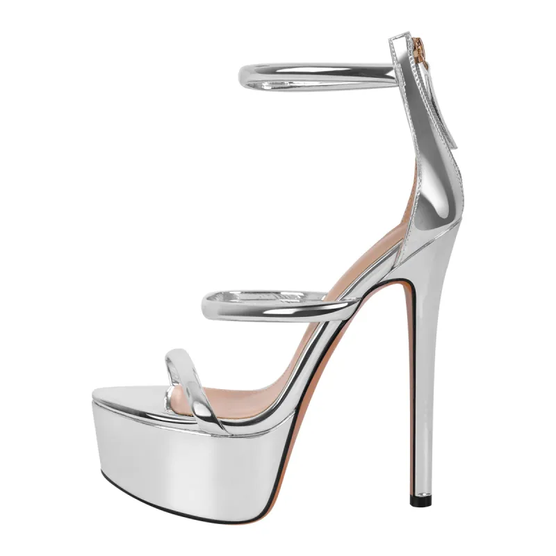 Open Toe Stiletto Ankle Straps Platform Sandals sold by Onlymaker