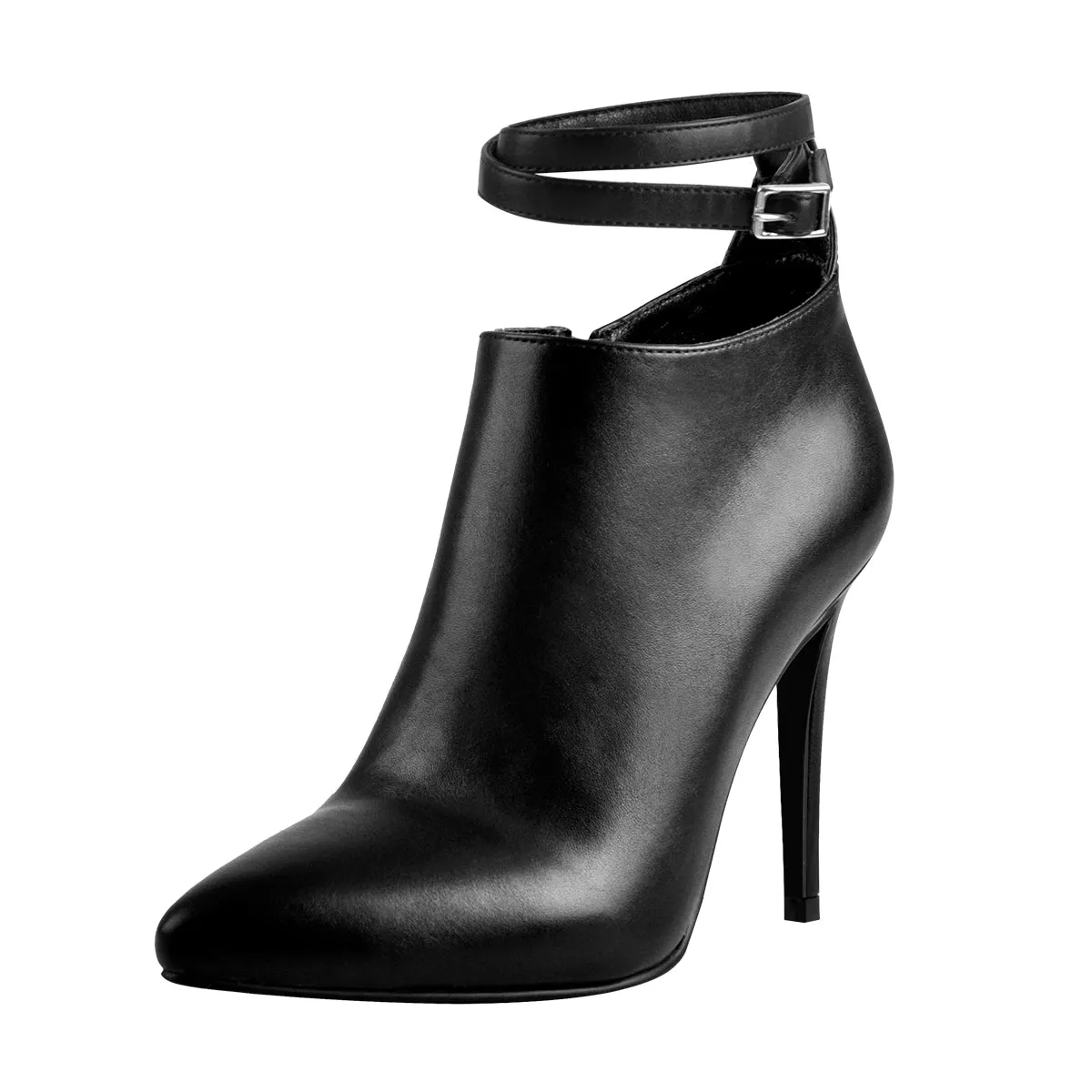 Pointed Black Matt High Heel Zipper Ankle Boots sold by Onlymaker product image thumbnail 2