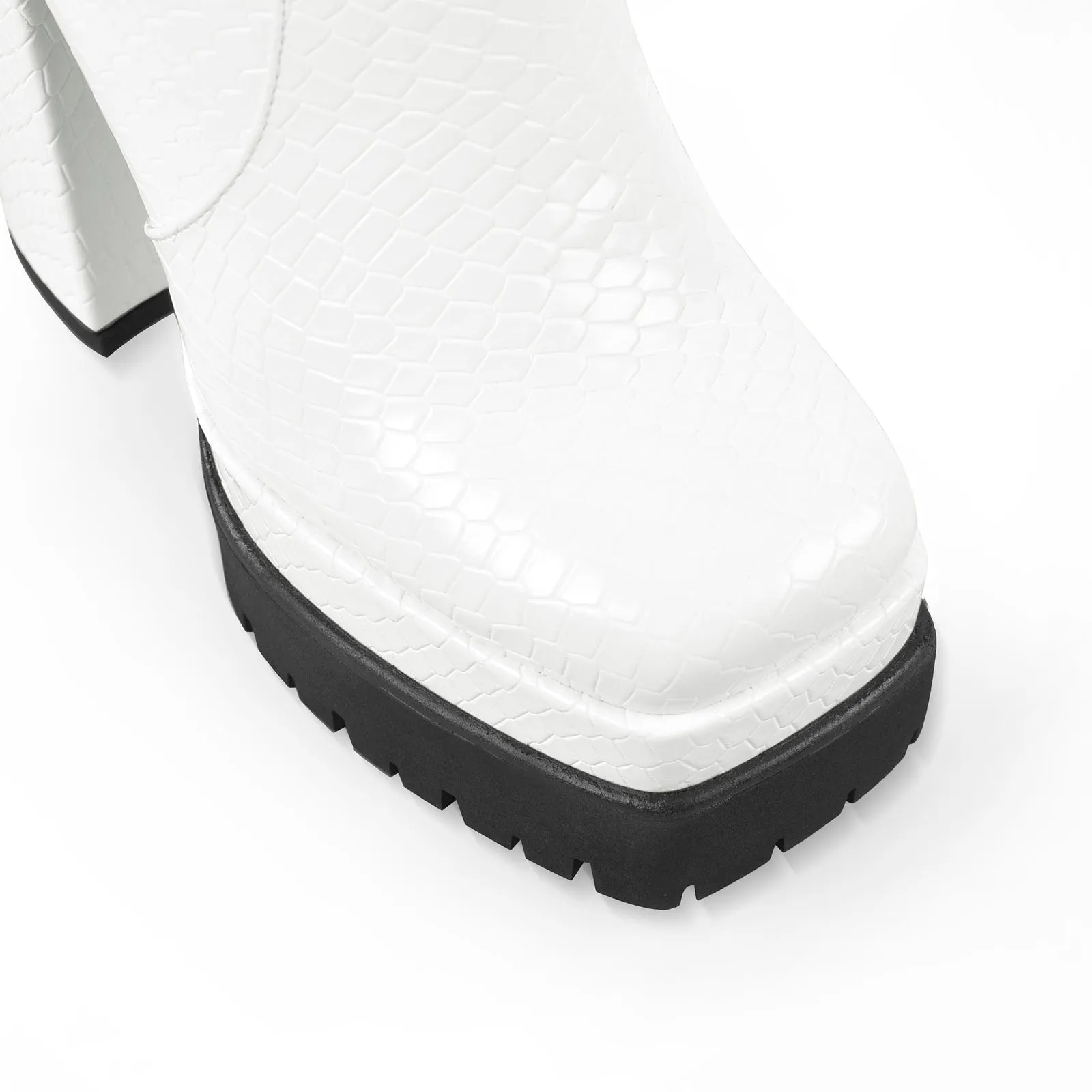 Platform Chunky High Heels Zipper Ankle Boots sold by Onlymaker product image thumbnail 4