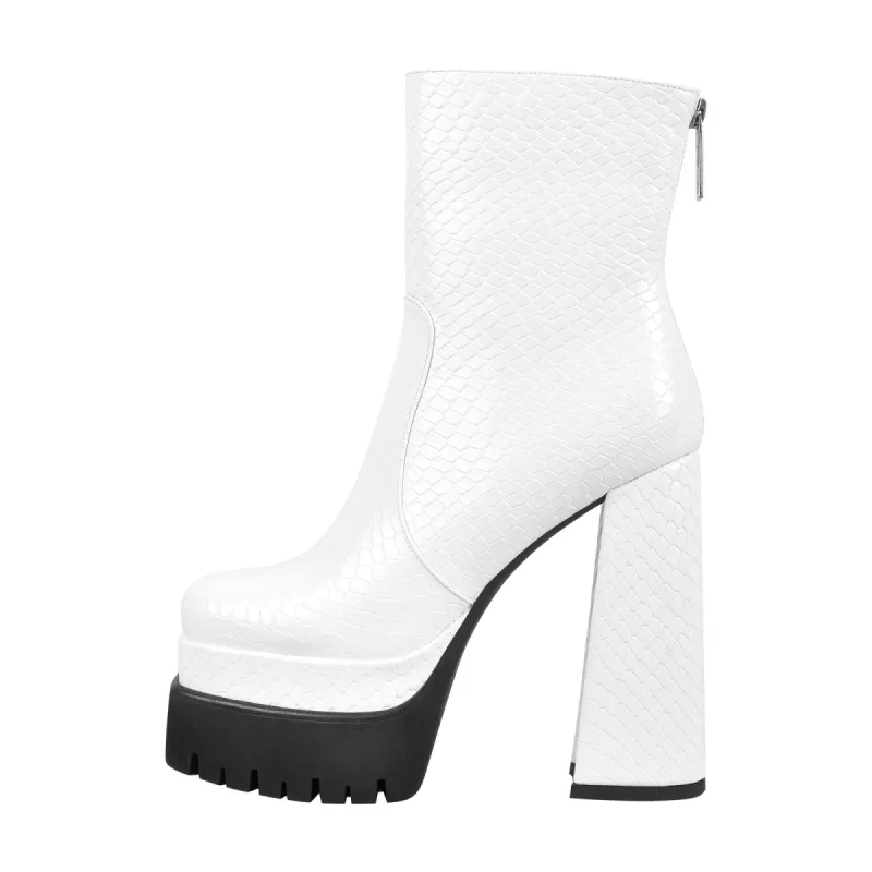 Platform Chunky High Heels Zipper Ankle Boots sold by Onlymaker