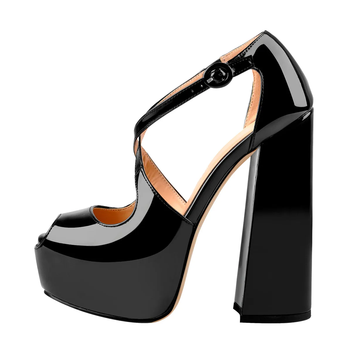 Peep Toe Platform Criss Cross Strap Sandals sold by Onlymaker