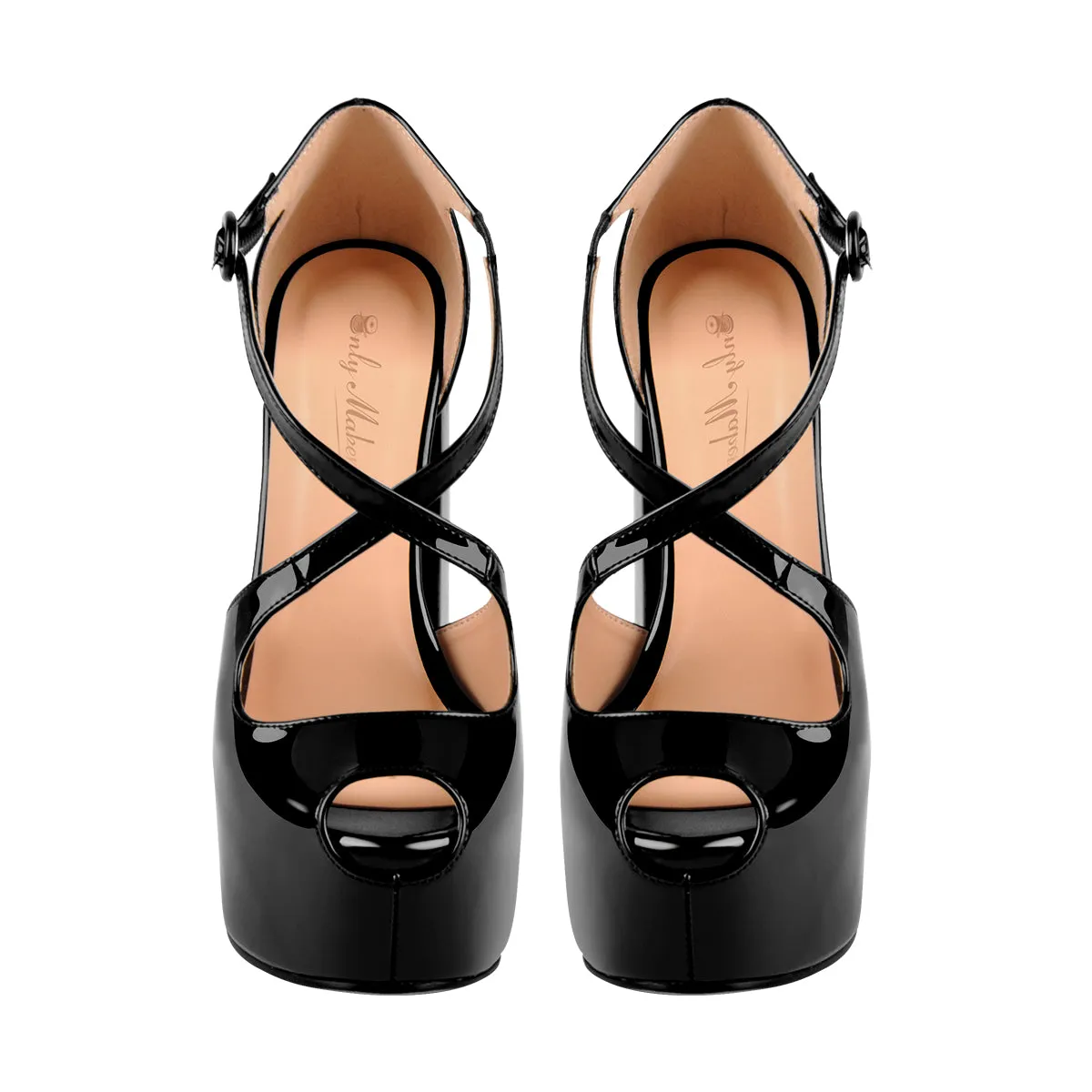 Peep Toe Platform Criss Cross Strap Sandals sold by Onlymaker product image thumbnail 3
