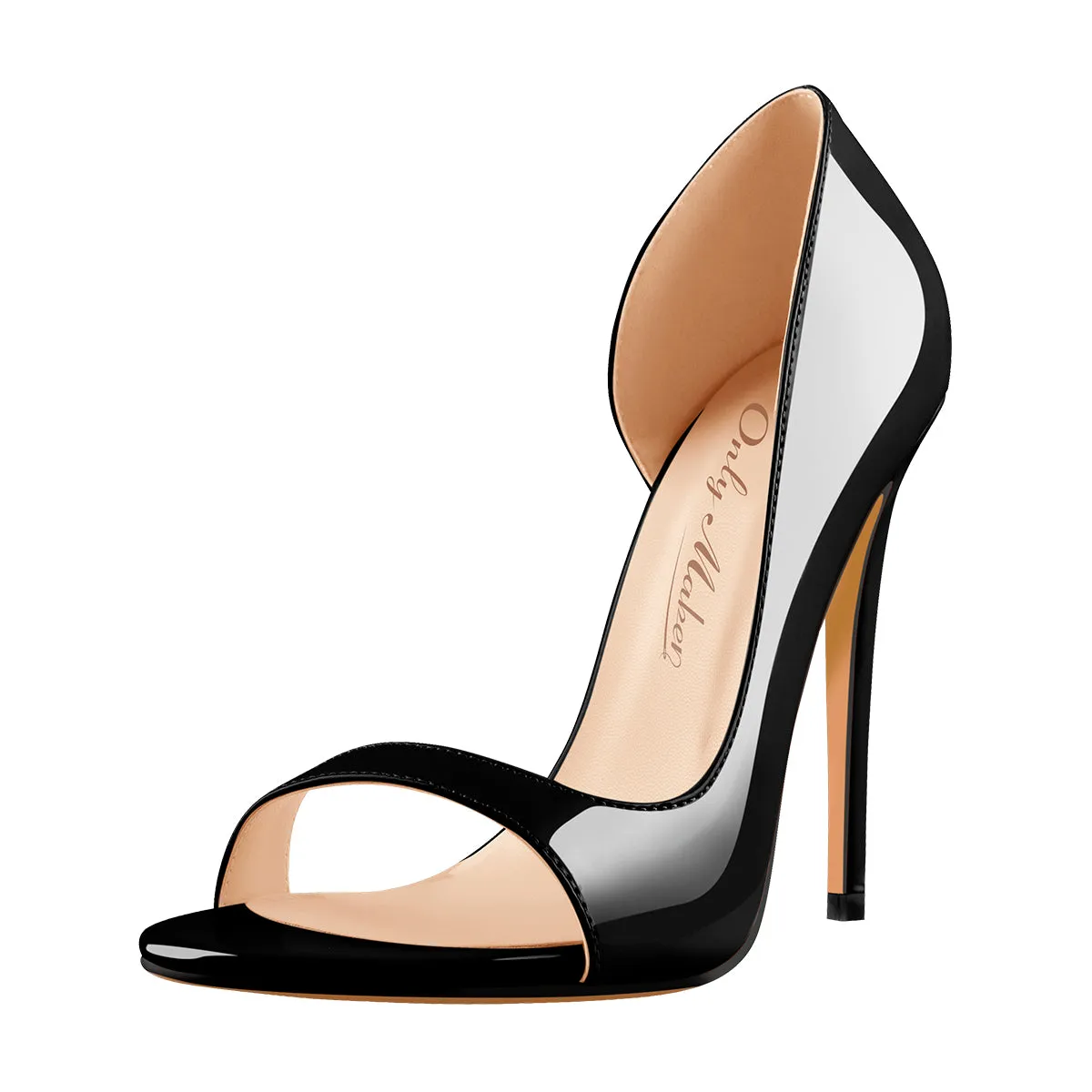Black Open Toe Side Cut Stiletto High Heel Sandals sold by Onlymaker