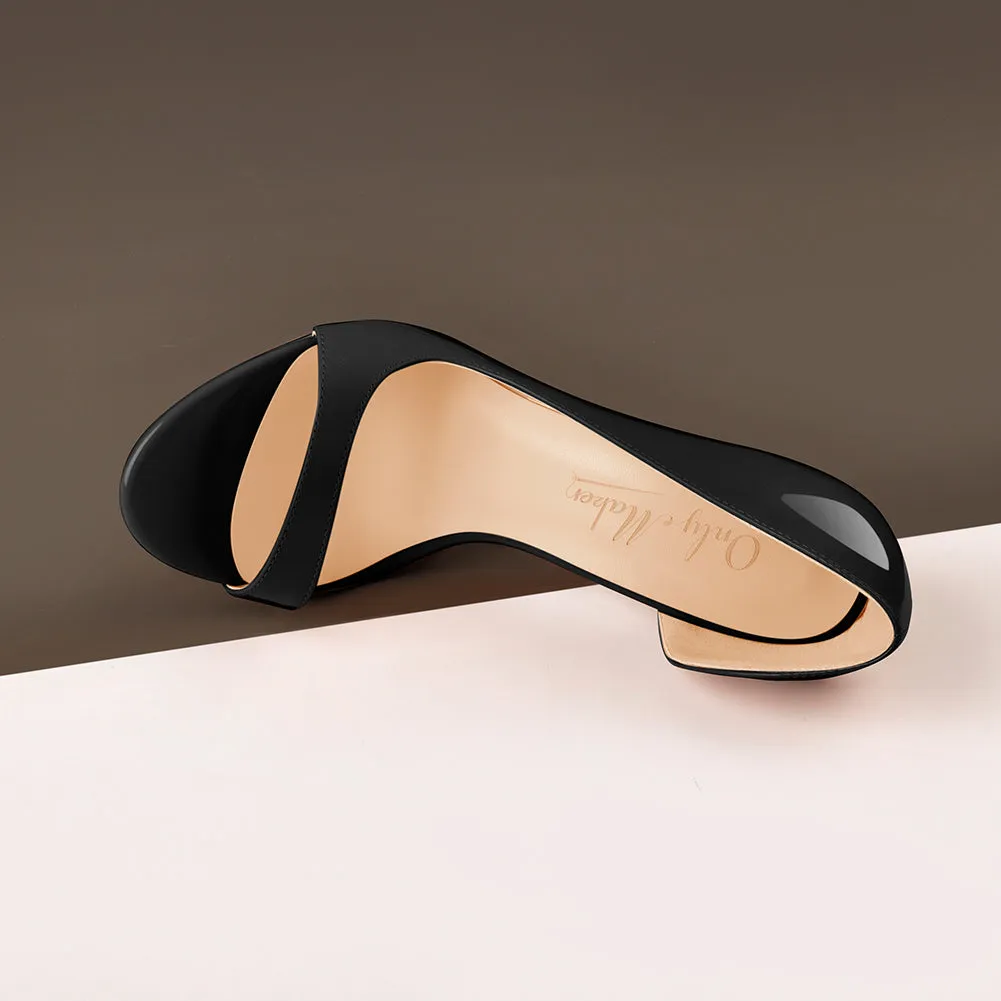 Black Open Toe Side Cut Stiletto High Heel Sandals sold by Onlymaker product image thumbnail 3
