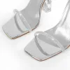 Rhinestone Buckle Strap Plexiglass Heels Sandals sold by Onlymaker