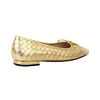 Bow Square Toe Striped Woven Flats sold by Onlymaker