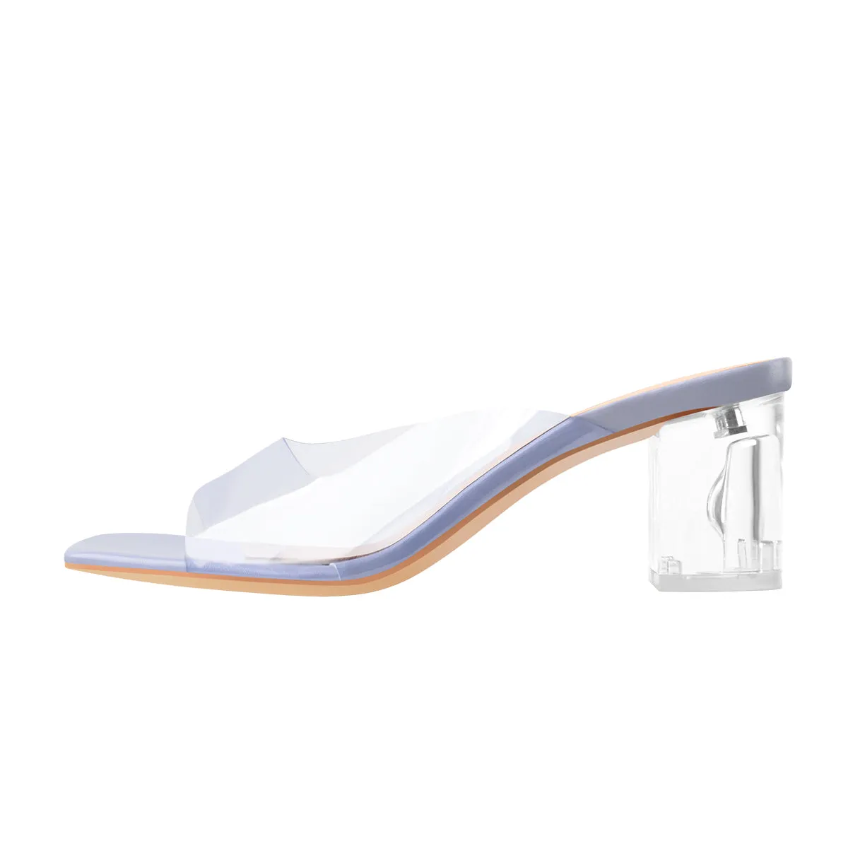 Onlymaker Sandals Transparent Square Toe Chunky Heels sold by Onlymaker product image thumbnail 4