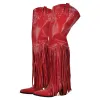 Chunky Heel Fringe Over The Knee Boots sold by Onlymaker