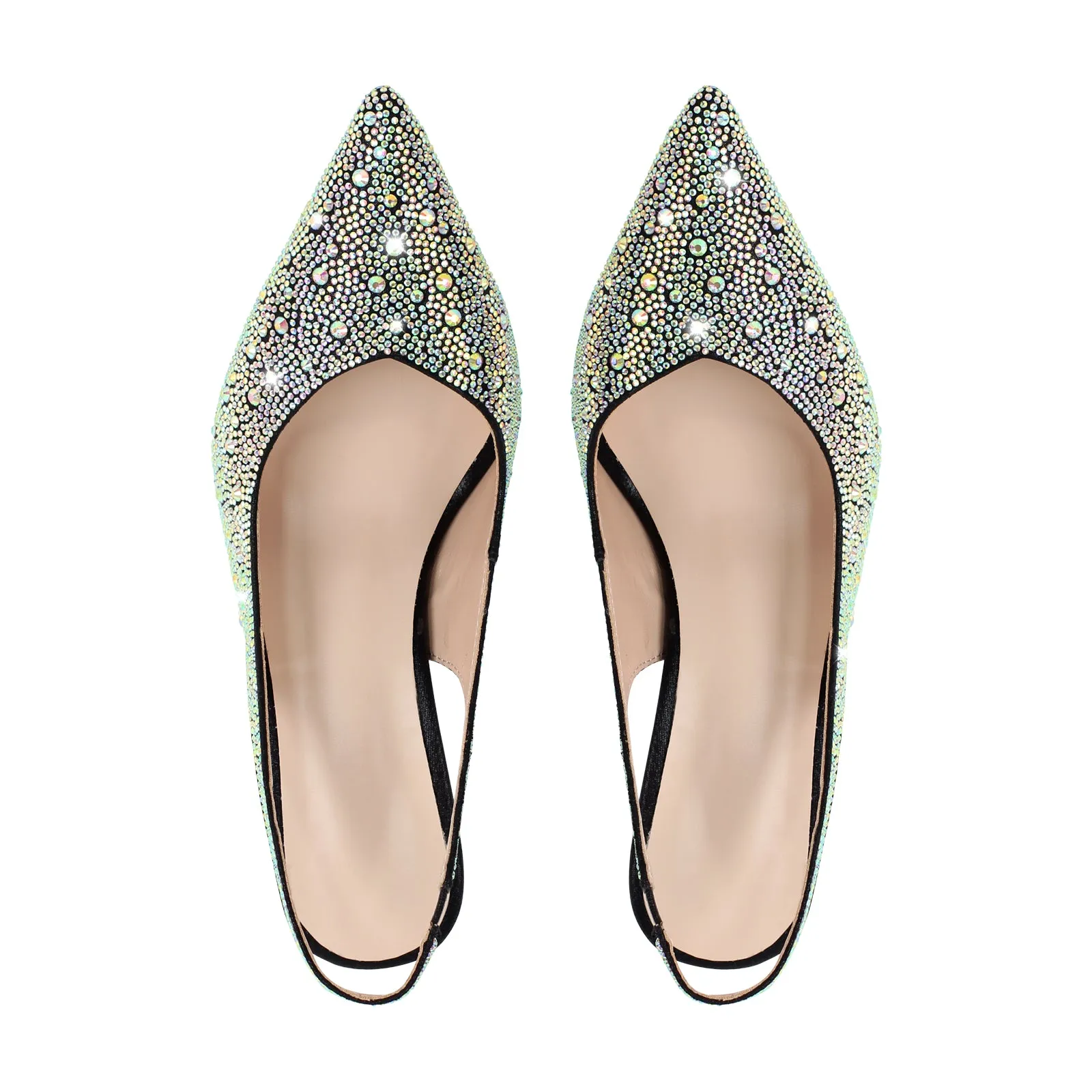 Pointed Toe Rhinestone Kitten Heel Slingback Pumps sold by Onlymaker product image thumbnail 4