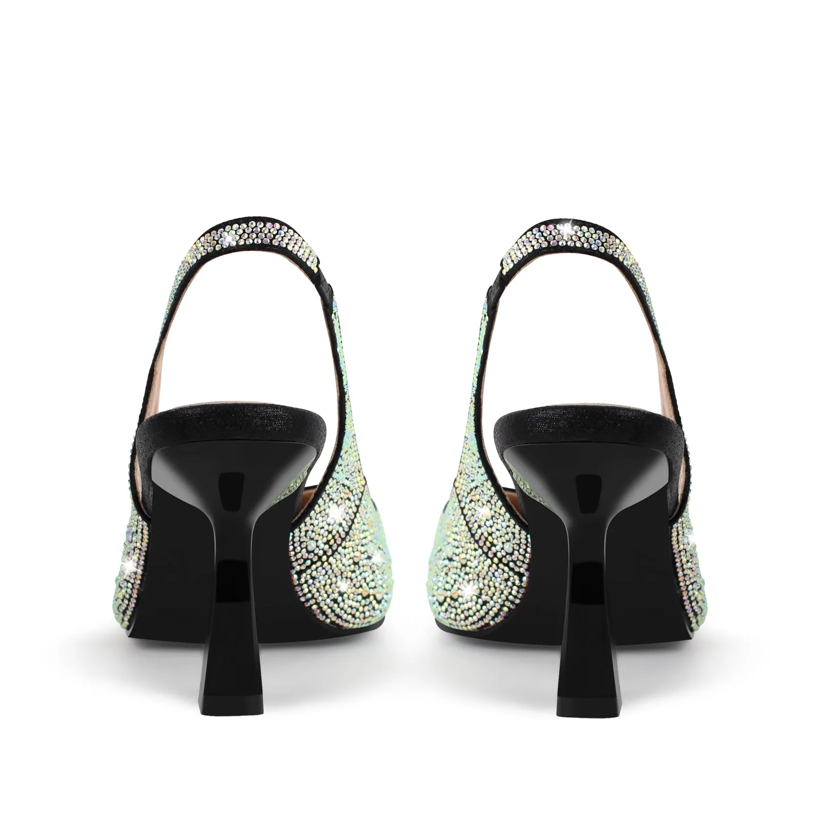 Pointed Toe Rhinestone Kitten Heel Slingback Pumps sold by Onlymaker product image thumbnail 3